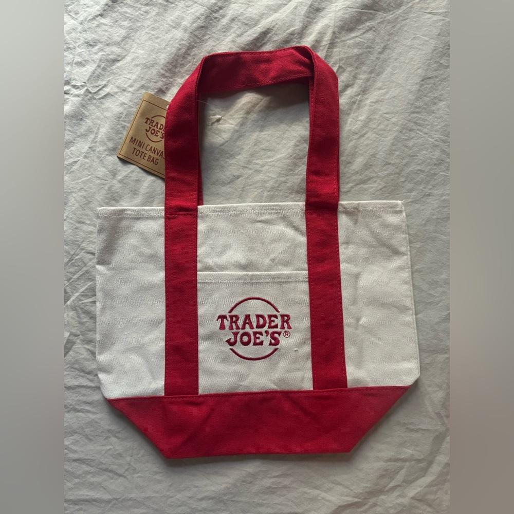 TRADER JOES RED MINI CANVAS TOTES *NWT*
